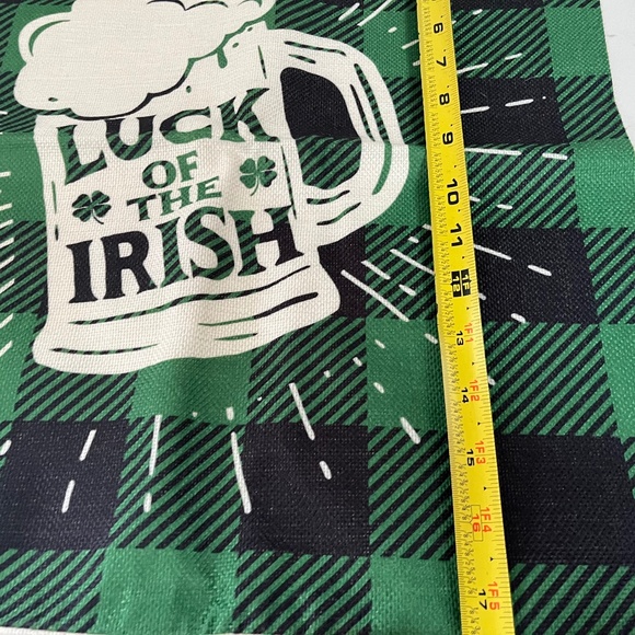 New St Patricks Day Pillow Cover, NEW Green Buffalo plaid Luck of Irish - Picture 2 of 3